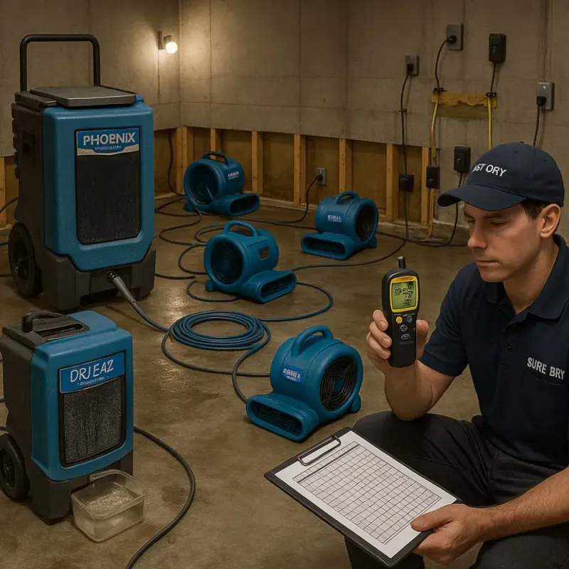Structural Drying and Dehumidification process in Carlyle, IL